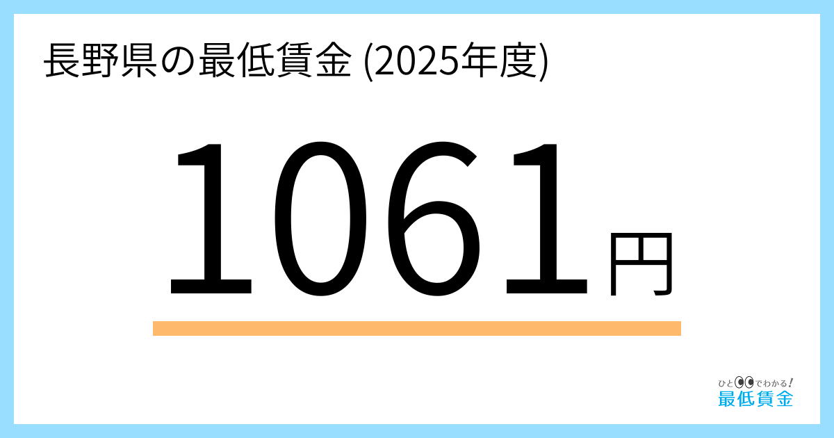 長野県の最低賃金 ひと目でわかる！最低賃金
