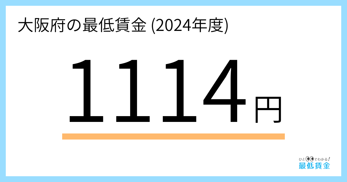 大阪府の最低賃金 ひと目でわかる 最低賃金